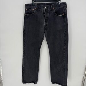 Levi's 501 Original Fit Black Wash Denim Jeans Mens W36 L31 Button Fly